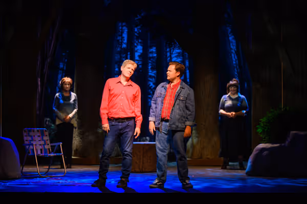 Chris (Scott Dossett, left) imparts some wise words of advice to his younger self, Christopher (Ethan Hines, right) 3