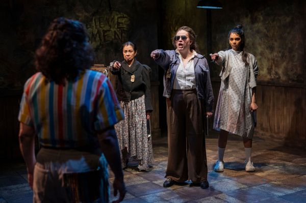 Melody McClellan (C.), Eloisa Cardona (L.), and Divya Parimi (R.) in Reboot's MAN OF LA MANCHA. Photo Colin Madison Photography 3