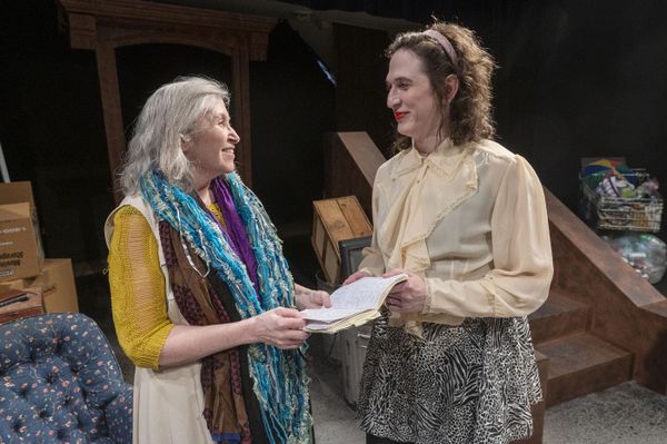 Photo by Jeb Wallace-Brodeur  The Search for Signs of Intelligent Life in the Universe by Jane Wagner, featuring Maura O'Brien & Stoph Scheer, June 4 - 14 at Lost Nation Theater! 4