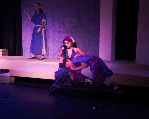 Rory Williams as Aaron, Mantra Rostami as Tzipporah, Kang Lee as Moses 2