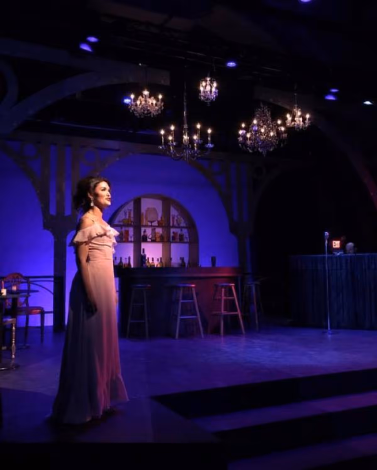 Jennifer Kristine Gillis singing Every Time We Say Goodbye in Blue Bridge Theatre's… Photo