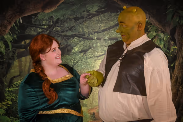 (L to R): Alexandra Overland as Fiona and Ben Walker as Shrek. 1