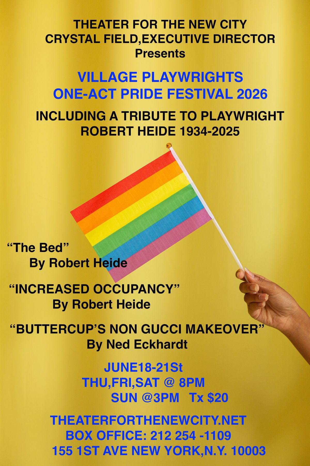 Join Village Playwrights for their ONE -ACT PRIDE FESTIVAL. 2026     