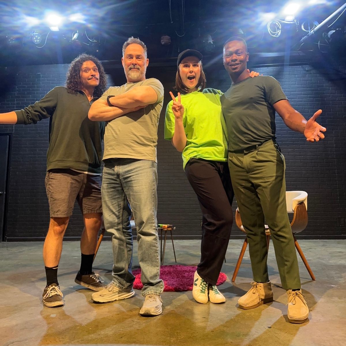 Cast. From Left to Right: Austin Valdez, Jim Nieb, Verity Van Dams, Alef Orixa Cast. From Left to Right: Austin Valdez, Jim Nieb, Verity Van Dams, Alef Orixa