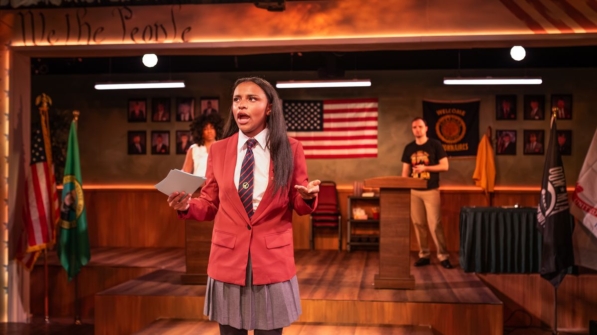 Ella Williams as Debater   Mychal Leverage, Doreen Oliver  Photo by Kyle Watkins Photography