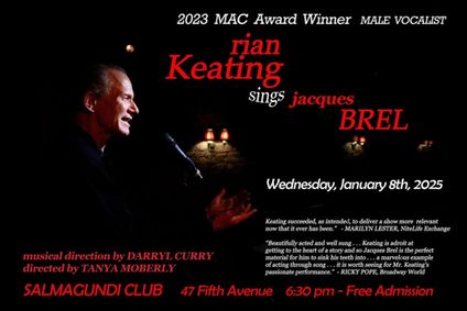 Rian Keating sings Jacques Brel show poster