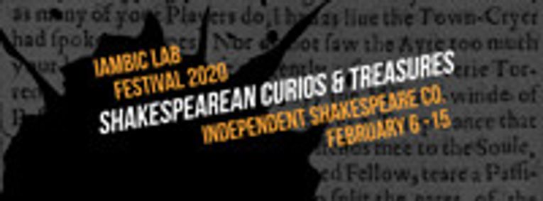 iambic lab: Shakespearen Curios & Treasures show poster