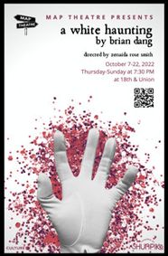 a white haunting  show poster