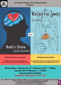 Bob's Date & Waiting for James show poster