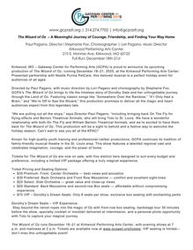 The Wizard of Oz show poster