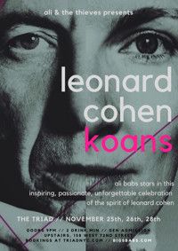 LEONARD COHEN KOANS show poster