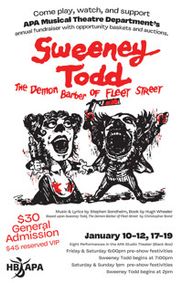 HB APA's Sweeney Todd: The Demon Barber of Fleet Street show poster