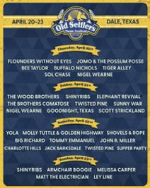 36th Annual Old Settler's Music Festival taking place April 20-23, 2023