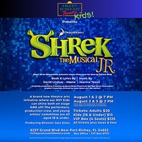 Shrek The Musical JR. Premieres at Richey Suncoast Theatre show poster