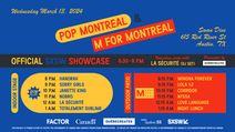 M for Montreal and POP Montreal announce official collaborative music showcase at SXSW on March 13