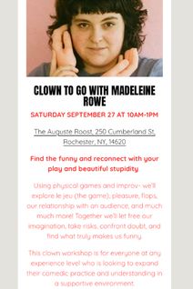 (Workshop) Clown To Go with Madeleine Rowe
