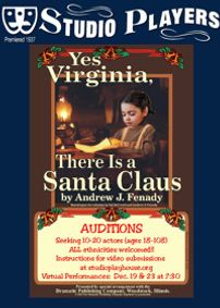 “Yes Virginia, There Is a Santa Claus” Auditions show poster