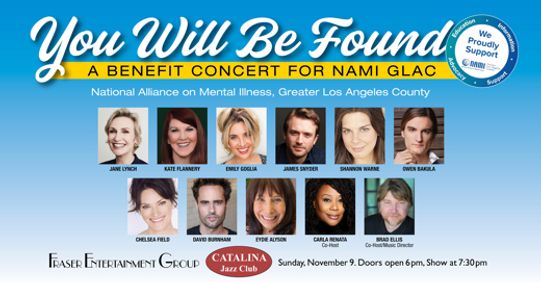 YOU WILL BE FOUND - A BENEFIT CONCERT FOR NAMI GLAC show poster