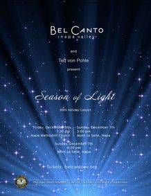 Bel Canto Napa Valley - Season of Light, Holiday Concert show poster