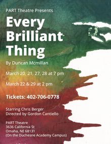 EVERY BRILLIANT THING by Duncan Macmillan show poster