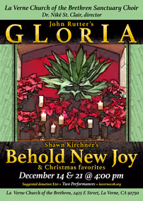 Rutter's Gloria and Kirchner's Behold New Joy Choir Concerts show poster