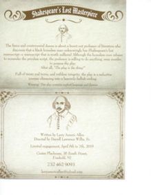 Shakespeare's Lost Masterpiece show poster