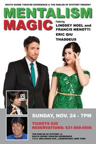Parlor of Mystery presents Mentalism Magic show poster