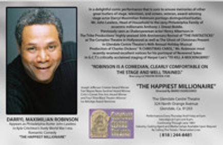 Video: Darryl Maximilian Robinson As John Lawless In The Happiest Millionaire show poster