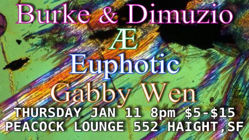 Dan Burke & Thomas Dimuzio, Æ, Euphotic, Gabby Wen show poster
