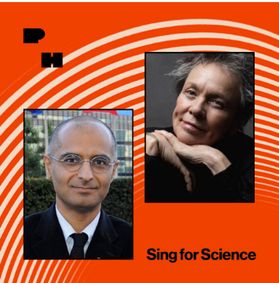 POSTER HOUSE AND SING FOR SCIENCE PRESENT LAURIE ANDERSON AND DR. ZIA MIAN ON THE SCIENCE OF DISARMAMENT show poster