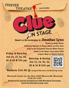 CLUE on Stage show poster