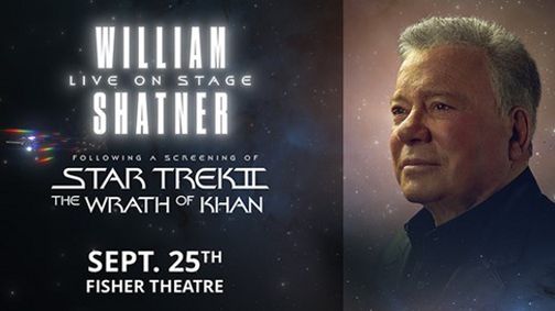 William Shatner Live On Stage with a screening of STAR TREK II: THE WRATH OF KHAN show poster