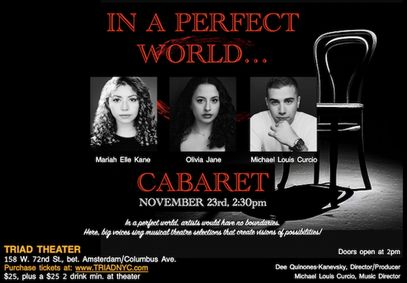 IN A PERFECT WORLD CABARET show poster