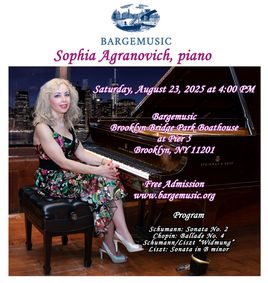 Passion and Poetry recital by Sophia Agranovich at Bargemusic show poster