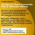 The Sun Up Close: Community Chat & Telescope Viewing in Off-Off-Broadway