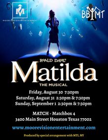 MATILDA The Musical show poster