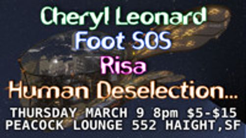 Cheryl Leonard, Foot SOS, Risa, The Human Deselection & Realization Nature Group show poster