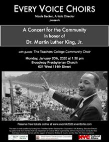 Community Concert in Honor of Dr. Martin Luther King, Jr. show poster