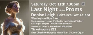 Last Night of the Proms Saturday October 11th Knutsford WA16 0NG in UK Regional