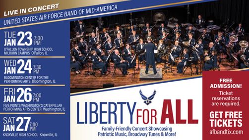 USAF Band of Mid-America Liberty For All Concert show poster