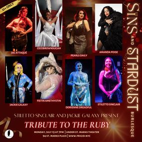 Sins and Stardust Burlesque: Tribute to the Ruby show poster