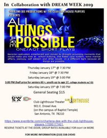 DREAM WEEK -All Things Are Possible-One/Act Short Plays show poster