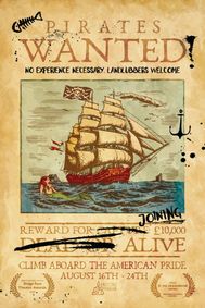 Pirates Wanted: an immersive pirate adventure show poster