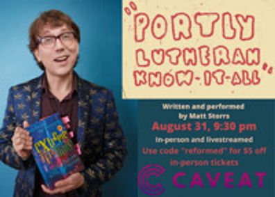 Portly Lutheran Know-It-All show poster