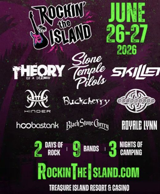 Rockin’ The Island: Stone Temple Pilots, Skillet & Theory Of A Deadman – 2 Day Pass