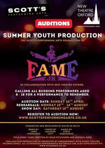 Fame Jr. Youth Production Auditions New Theatre Oxford