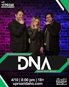 Professional Improv Comedy Show at Liquid Laughs Underground! DNA show poster