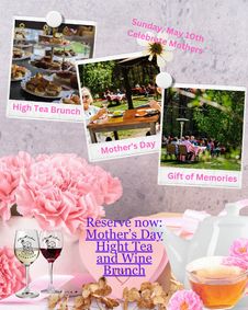 Mother's Day High Tea Brunch and Wine Pairing, with music by flautist Anne Longtin. Tea by TCTC! show poster