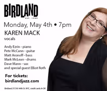 Karen Mack Back at Birdland!