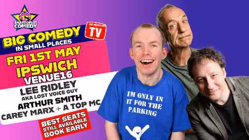 RISBY VILLAGE Big Comedy ClubNighy With Lost Voice Guy , Arthur Smith and CArey Marx On May 01, 2026 show poster
